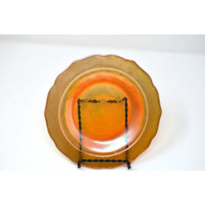 Vintage Federal Carnival Glass Normandie Marigold 6" Plates- Set of 5